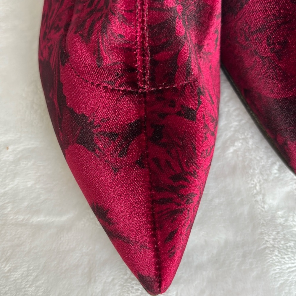BEAUTIISOLES Mariana Over-The-Knee Red Floral Velvet Stiletto Boot--NEW-… - Picture 7 of 16